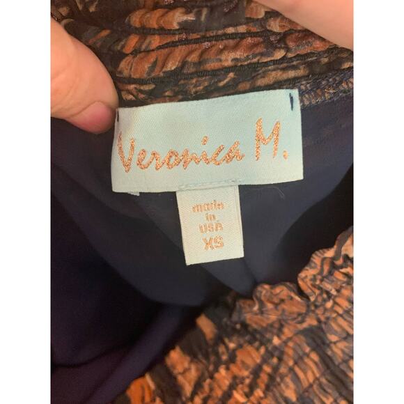 Veronica M Brown Print Off Shoulder Mini Dress Size XS - Picture 3 of 13